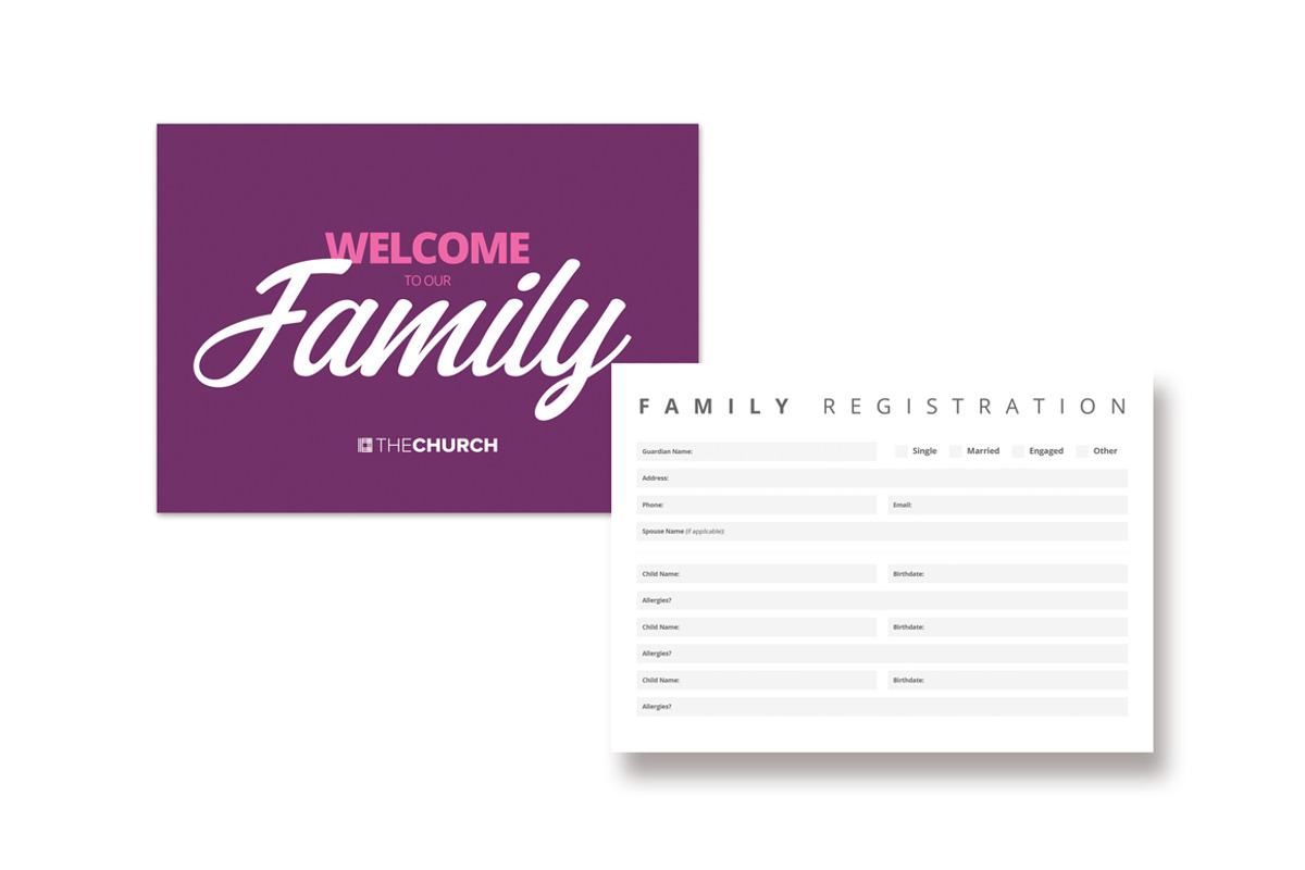 Family Registration Card Template, a Card Template by Church Resources Depot