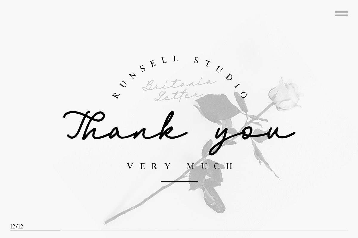 Britania Letter Signature Script, a Script Font by Runsell Studio (Photo 12 of 12)