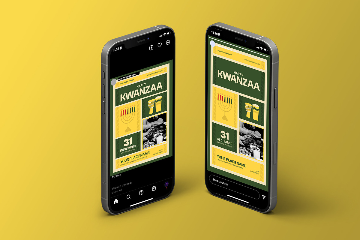 Yellow Happy Kwanzaa Flyer, a Flyer Template by Neermana (Photo 4 of 4)