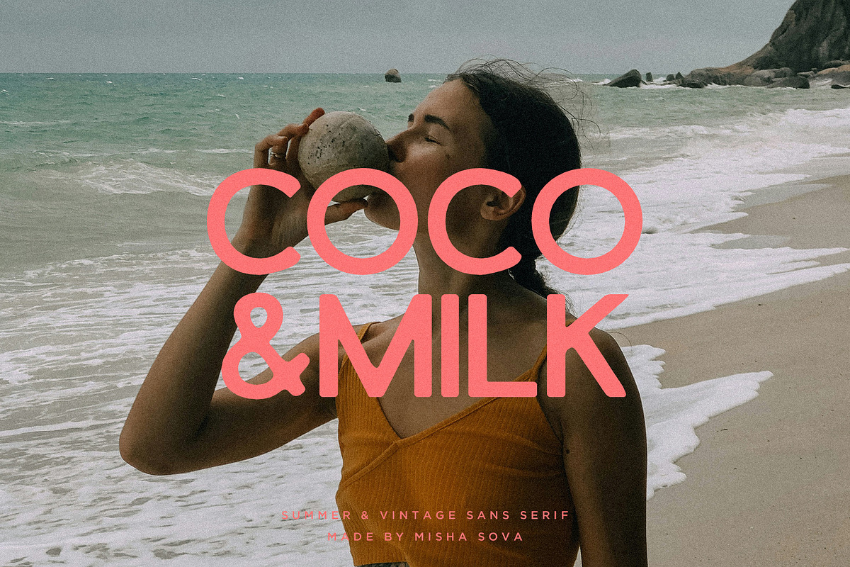Coconut&Milk - Summer & Vintage Sans, a Sans Serif Font by Misha Sova (Photo 1 of 11)