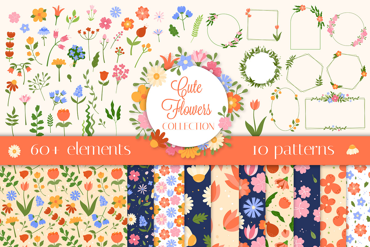 Flowers PNG Clipart Vector Patterns, a Pattern Graphic by AnnaViolet_store (Photo 1 of 16)