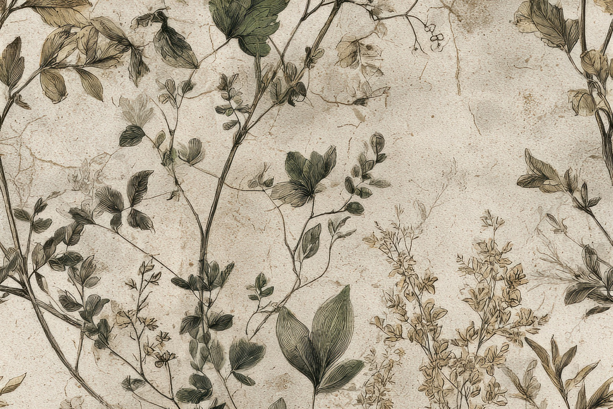 Botanical Sketch Seamless Pattern, a Pattern Graphic by Virgo Studio