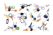 Key chains set + seamless patterns, an Object Illustration by PaperTrident (Thumbnail 1 of 4)