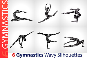 Gymnastics Girls Silhouette Set