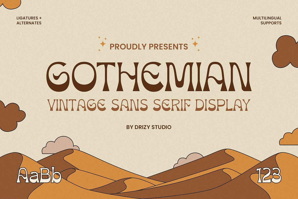 Gothemian - Vintage Sans Serif Font, a Sans Serif Font by Drizy (Photo 1 of 10)