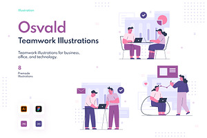 Osvald Teamwork Illustrations, a Templates & Theme by DailyYouth