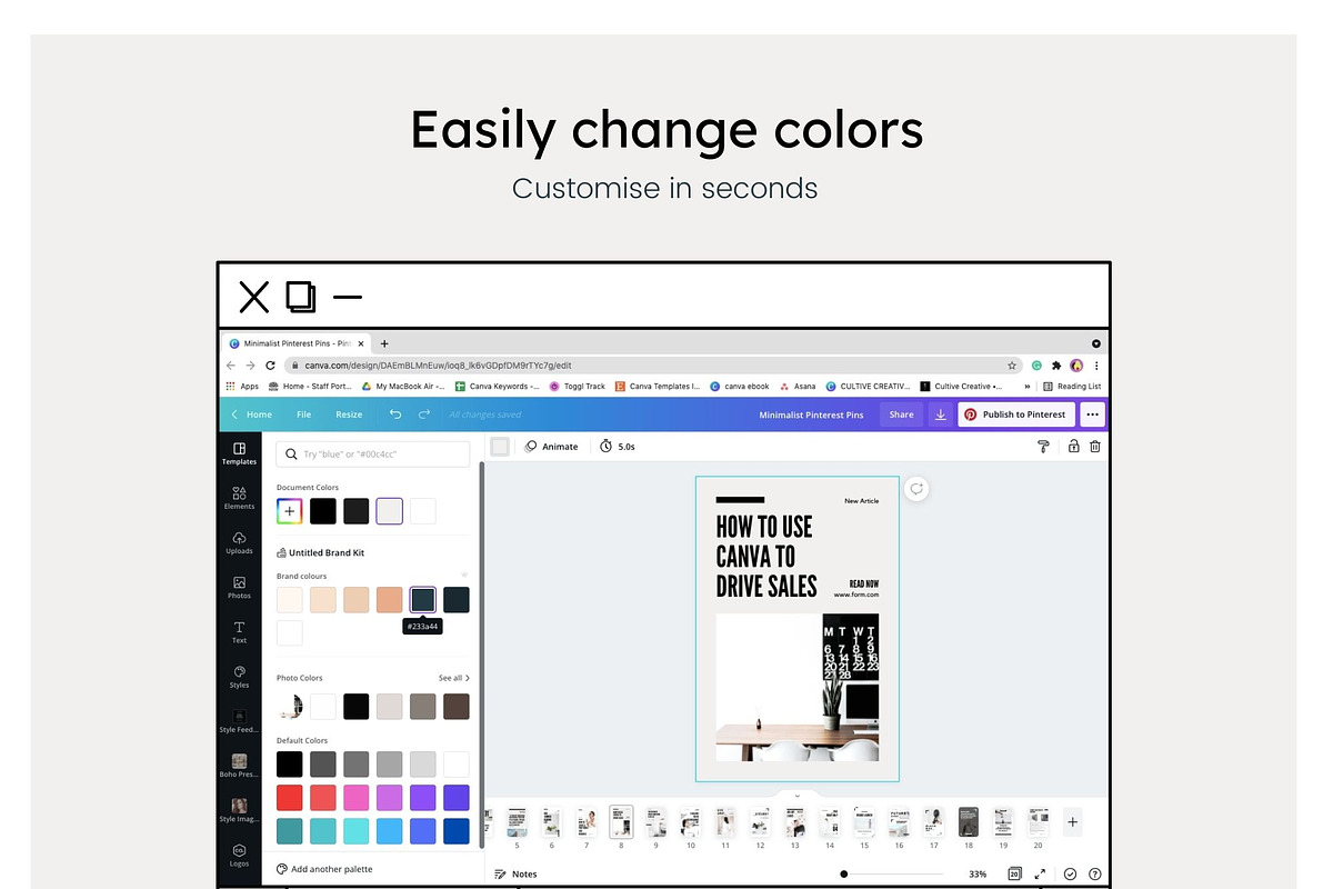 Minimalist Pinterest Canva Template, a Social Media Template by Cultive Creative (Photo 4 of 12)