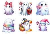 Cute Ghost Clipart, an Illustration by Design Market (Thumbnail 4 of 4)