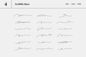 134 Scribbles & Circles & Underlines