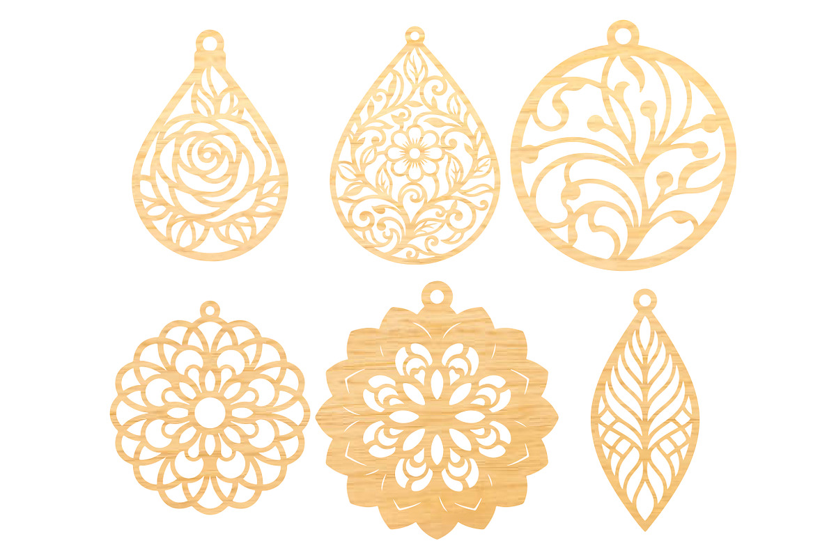 Wooden Earrings Laser Cut SVG, an Object Graphic by DreamCafeArt (Photo 5 of 6)