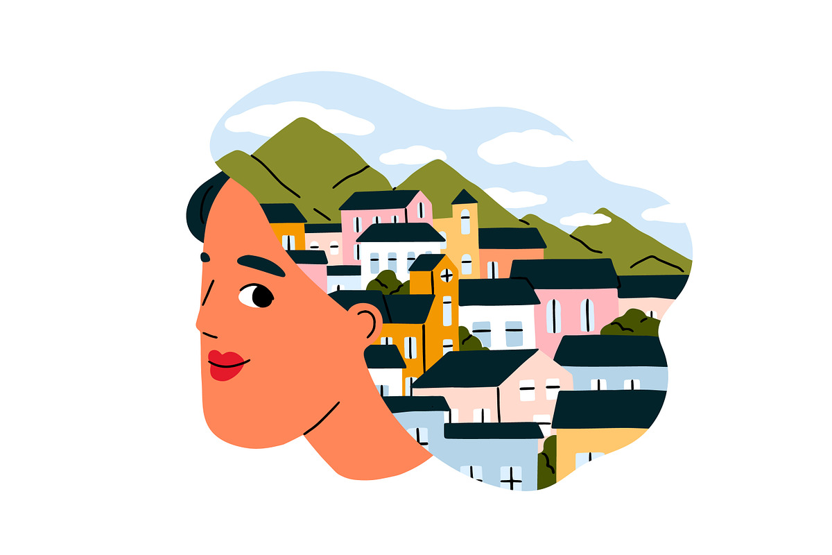 Sweet home in heart concepts set, a Person Illustration by Good Studio (Photo 2 of 6)
