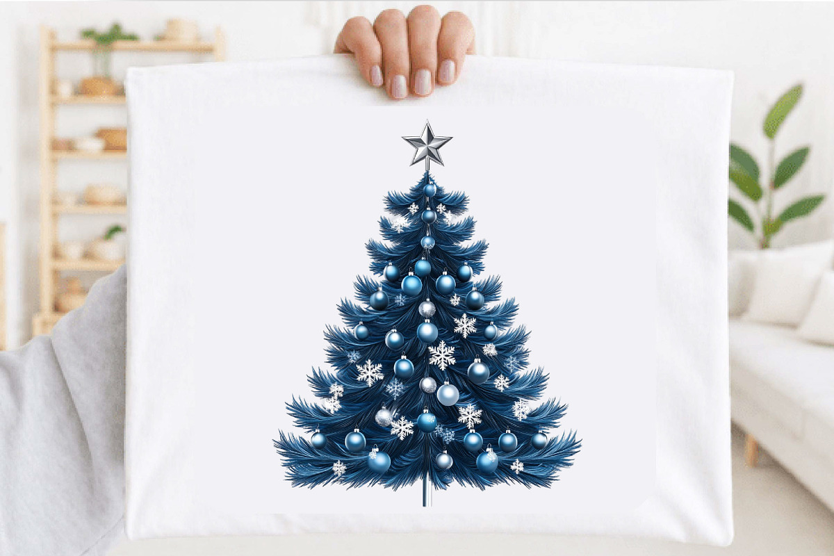 Blue Christmas Tree Clipart Bundle., a Seasonal Illustration by SVGArt (Photo 5 of 5)