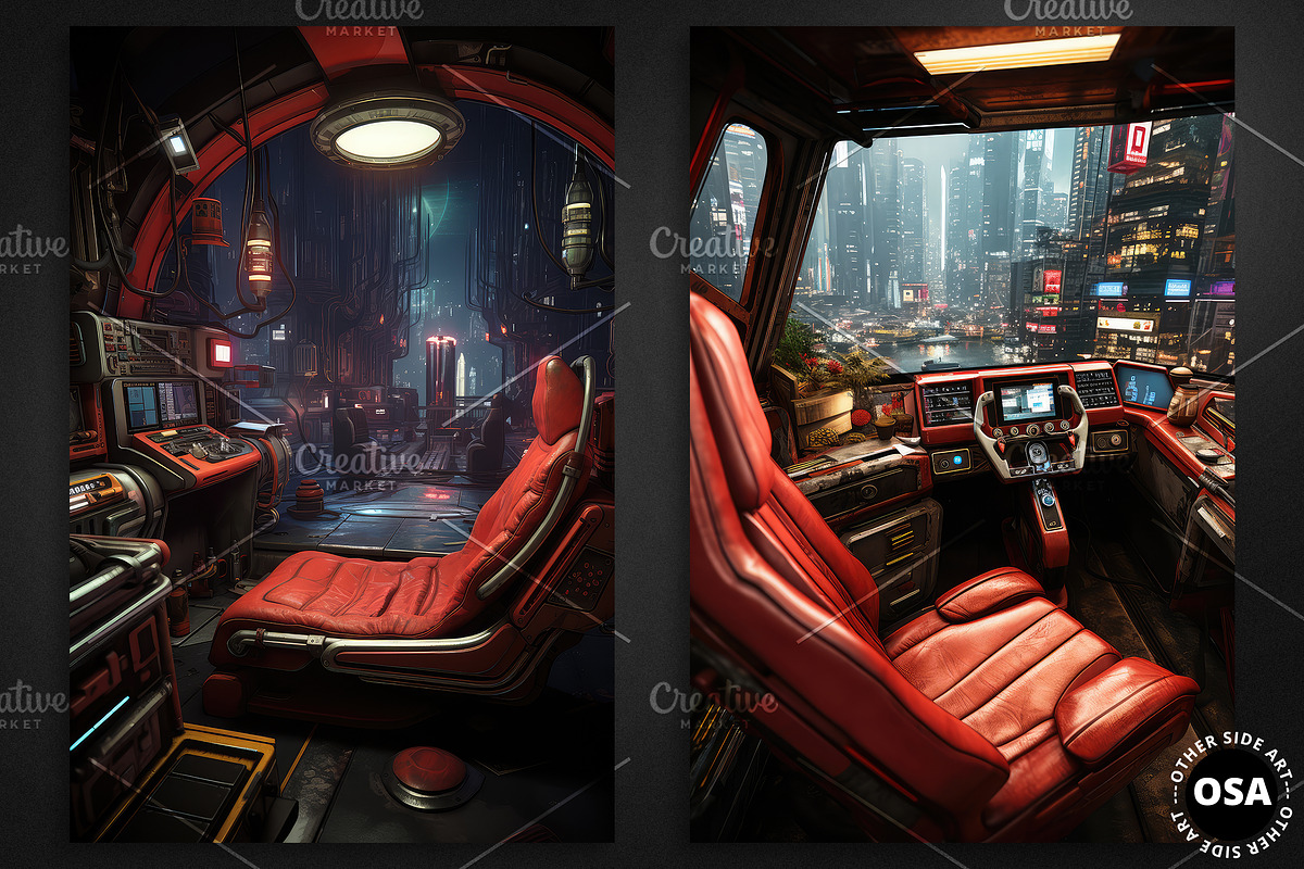 Cyberpunk Vehicle Interior Poster, a Background Graphic by Other Side Art (Photo 2 of 5)