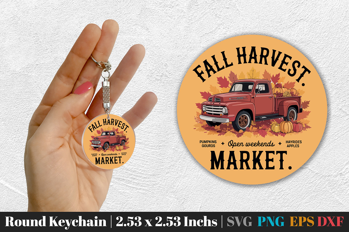 Fall Round Keychain SVG PNG Bundle, an Illustration by Actual Pixel (Photo 19 of 20)