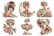 Whimsical Summer Fruit Girls Clipart, an Illustration by Daily.Designs (Thumbnail 5 of 8)