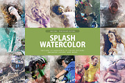 Splash Watercolor Photoshop Action, an Action Add-On by AndriyFM (Thumbnail 1 of 15)