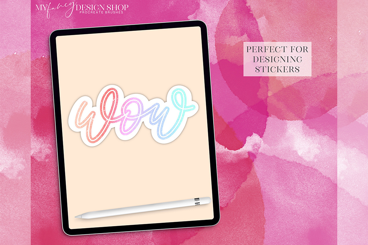 Procreate Outline Lettering Brushes, a Brush Add-On by My Fancy Design Shop (Photo 9 of 10)