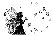 Fairy Moon Butterfly Silhouette, an Object Illustration by Gaye Art (Thumbnail 28 of 31)