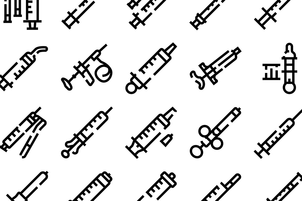 Syringe and injection line icons set, an Object Graphic by pikepicture (Photo 3 of 3)