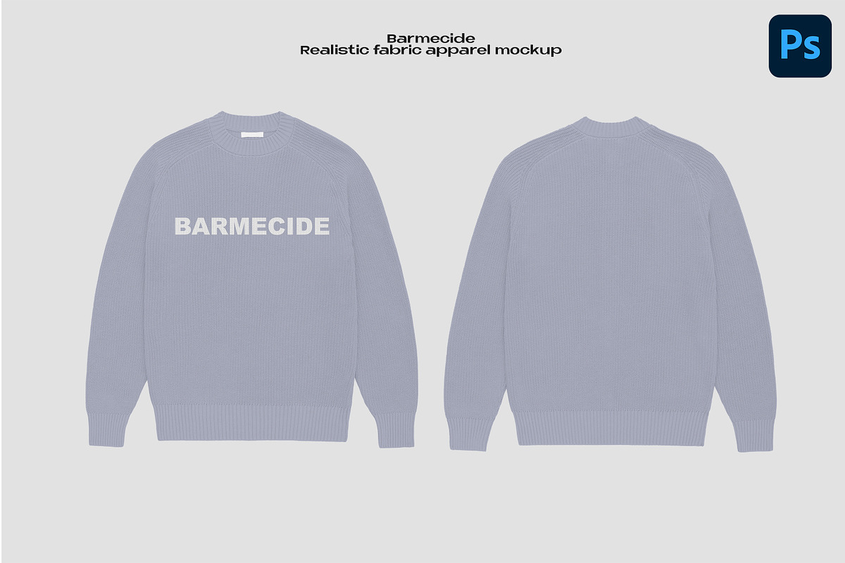 Knitted crewneck mockup, an Apparel Mockup by Barmecide Mockup Studio (Photo 1 of 3)