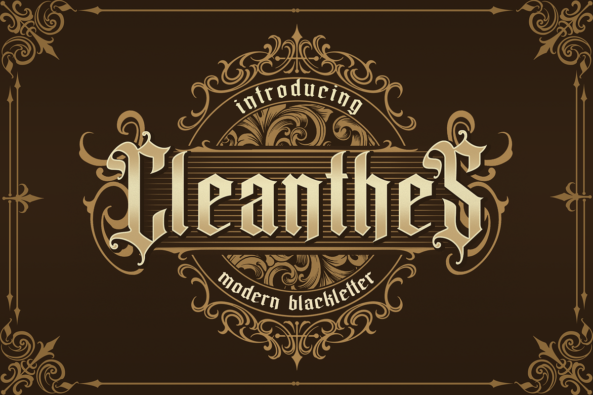 Cleanthes, a Blackletter Font by dansdesign (Photo 1 of 9)