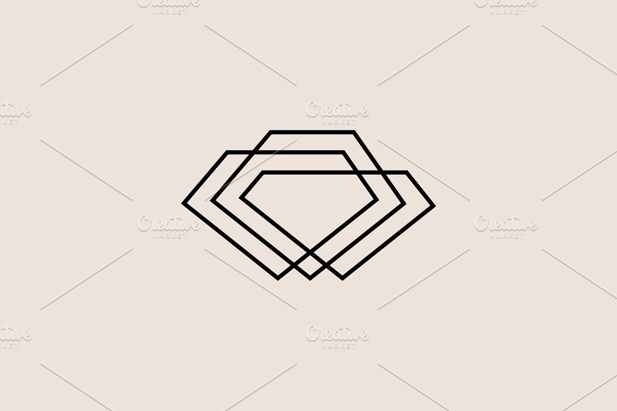 diamond hipster vintage outline logo, a Branding & Logo Template by VASTARD STUDIO