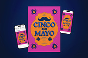 Pink Retro Cinco de Mayo Flyer Set, a Flyer Template by The Good Store (Thumbnail 1 of 2)