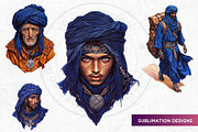 Berber Tuareg Man clipart set, a Person Illustration by ThatsDesignArt (Thumbnail 9 of 10)