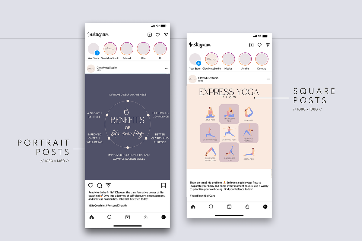 90+ Life Coach Social Media Template, a Social Media Template by Glow Muse Studio (Photo 5 of 10)