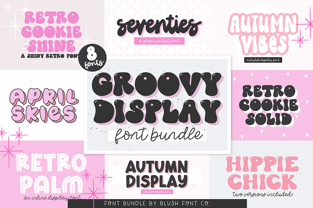 MEGA GROOVY RETRO FONT BUNDLE, a Font by Blush Font Co. (Photo 4 of 5)