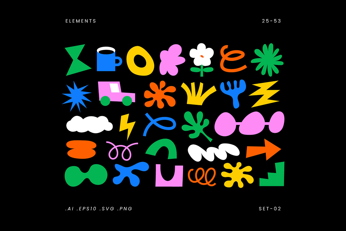 Colorful Doodle Elements, an Object Graphic by Léo Alexandre (Photo 3 of 16)