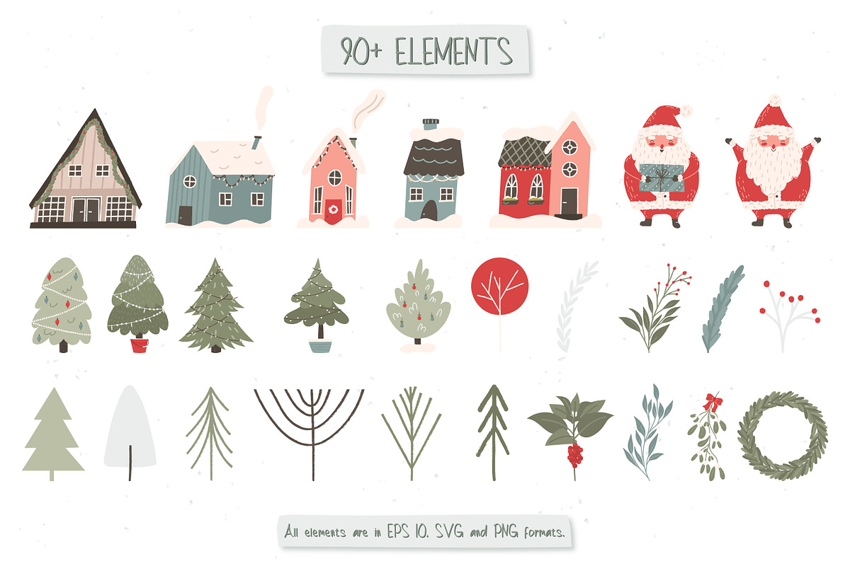 Textured winter clipart & patterns, a Seasonal Illustration by Valerie (Photo 2 of 11)