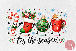 Tis the Season Christmas Doodle PNG, a Seasonal Illustration by Rose Art