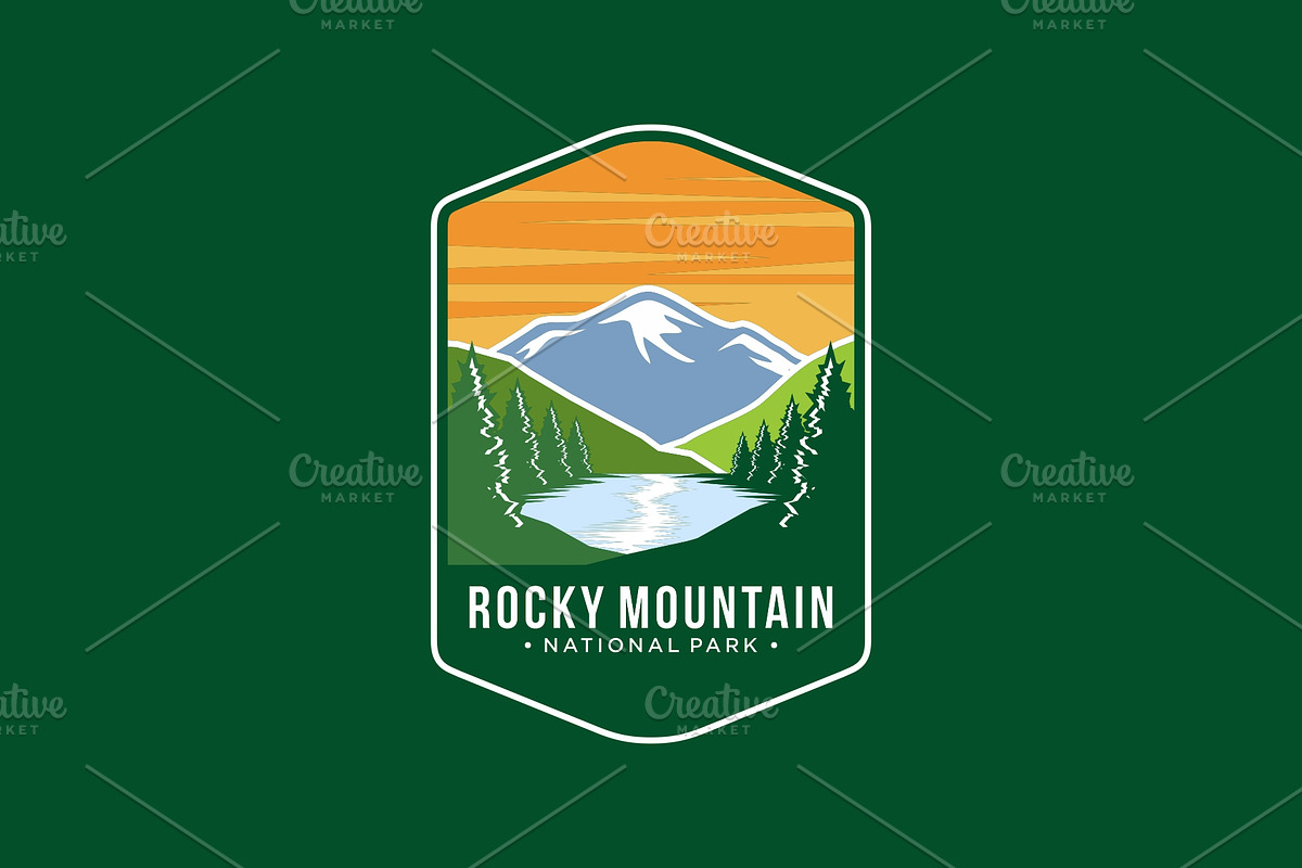 Rocky Mountains National Park Logo, a Branding & Logo Template by swarnstudio