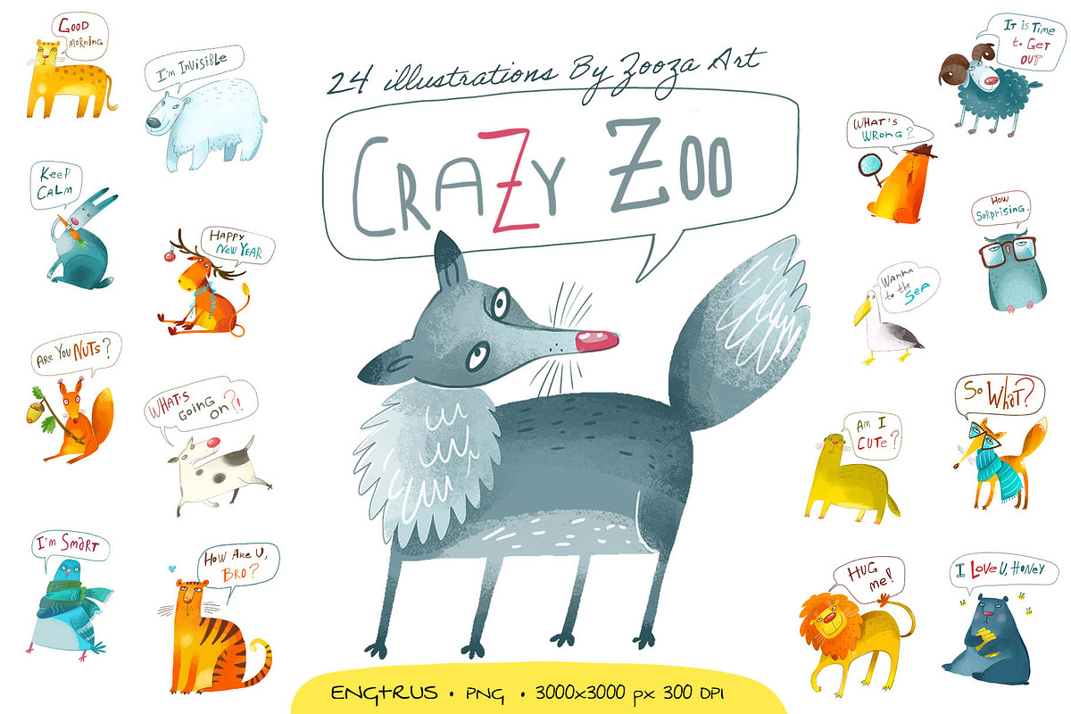 DIG BUNDLE Funny animals, an Animal Illustration by Zooza Art (Photo 38 of 40)