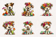 Whimsical Summer Dogs Clipart, an Illustration by CreationArt (Thumbnail 6 of 7)