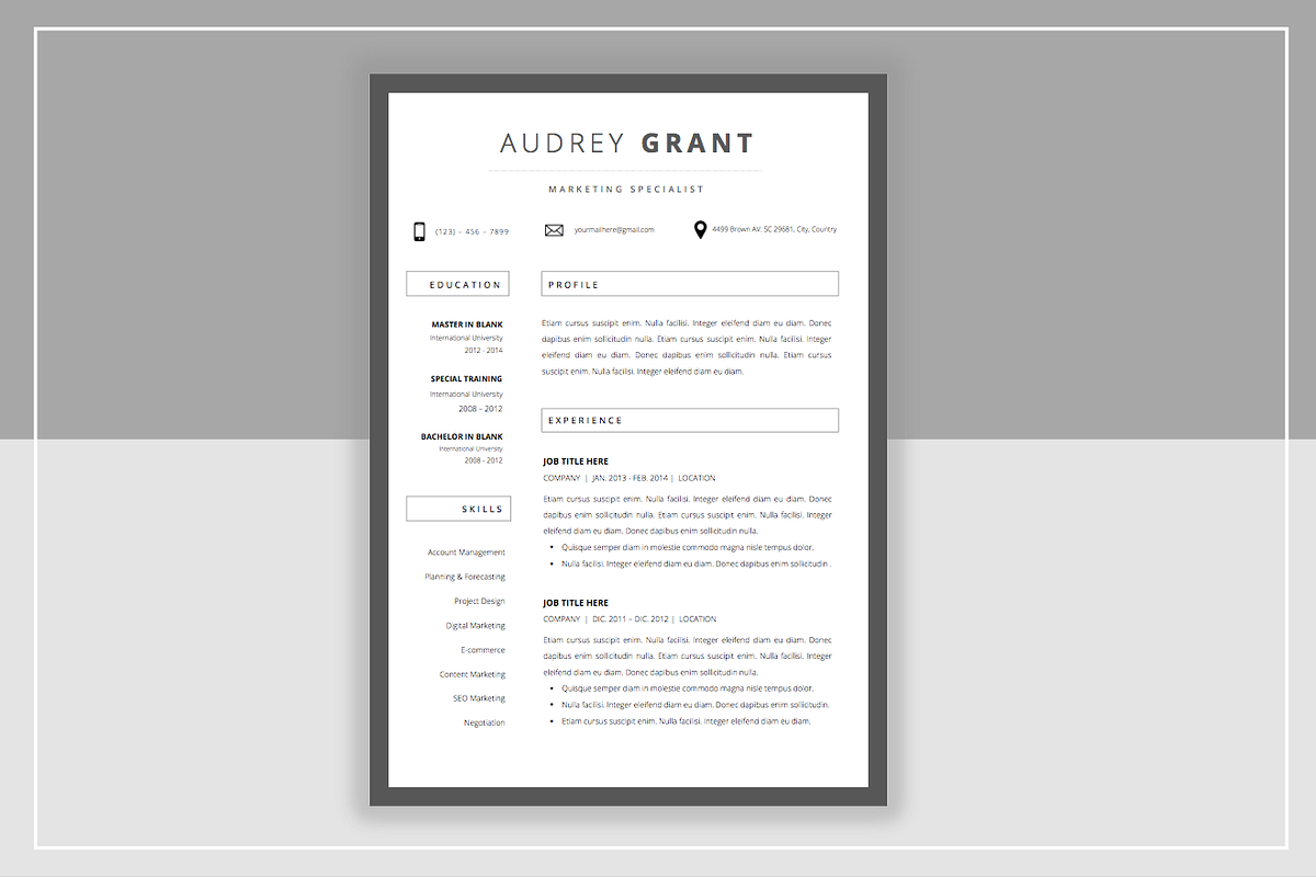 Resume Template & Cover Letter, a Resume Template by ResumeStudio (Photo 1 of 4)