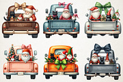 Christmas Gnome And Truck Clipart, an Illustration by RobertsArt (Thumbnail 2 of 7)