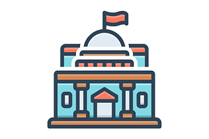 Capital building color icon, a Duotone Icon by Creative priyanka