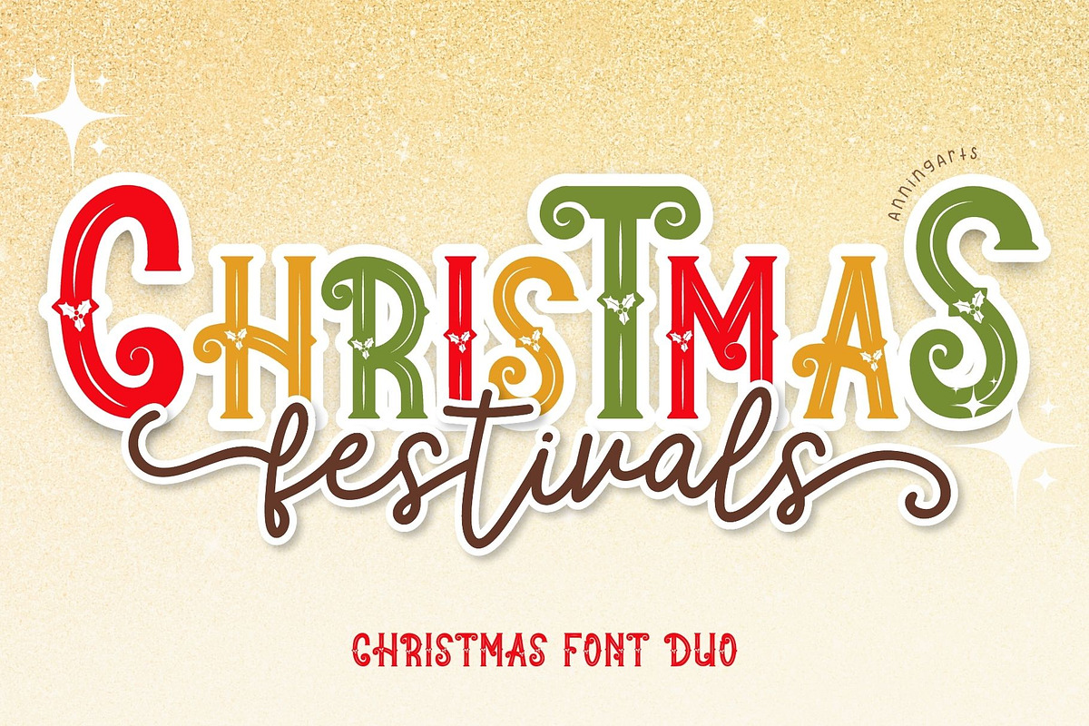 Christmas Festivals - Font Duo, a Script Font by AnningArts (Photo 1 of 10)