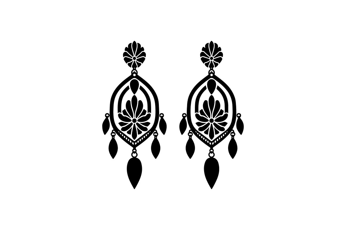 Vintage Filigree Earring SVG Bundle, an Object Graphic by jahid234 (Photo 4 of 13)