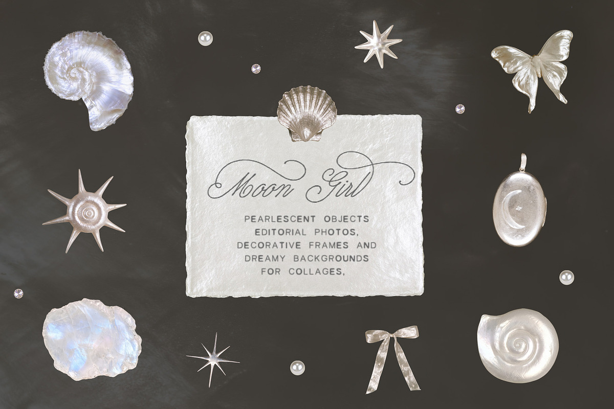 Moon Girl: Celestial Collage Kit, an Object Graphic by lerinartstudio (Photo 2 of 10)