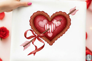 Latch Hook Yarn Valentine Heart PNG, an Illustration by Designking