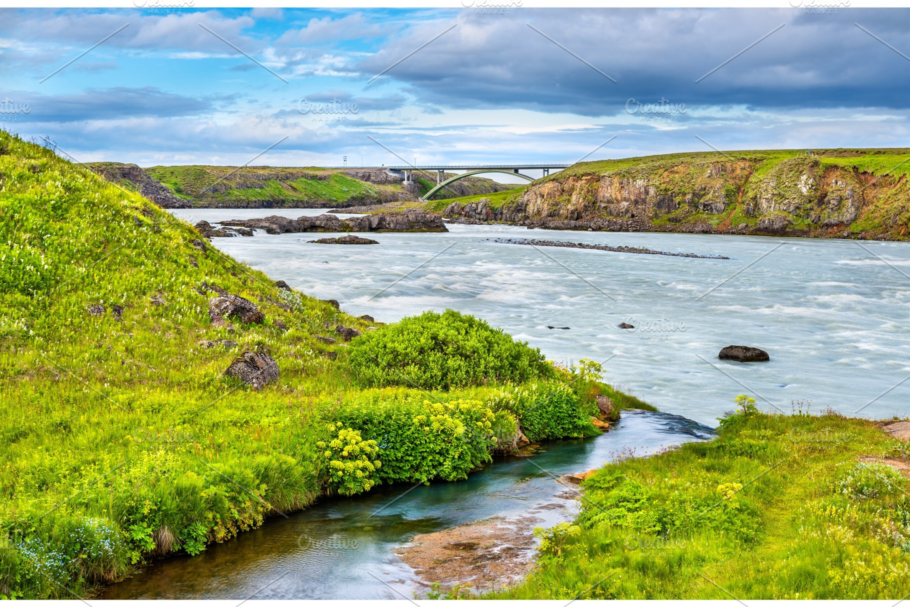 Urridafoss the largest by flow rate waterfall in iceland containing iceland, a Nature Photo by Leonid Andronov