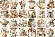 Watercolor Neutral Baking Clipart, an Illustration by DreamCafeArt (Thumbnail 2 of 6)