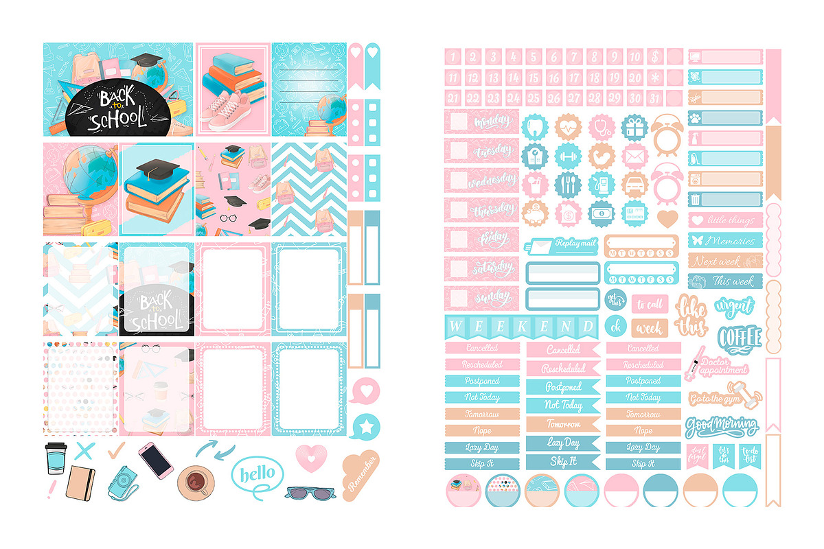 Erin Condren layouts stickers, a Design Template by DigitalDesignAI (Photo 3 of 10)