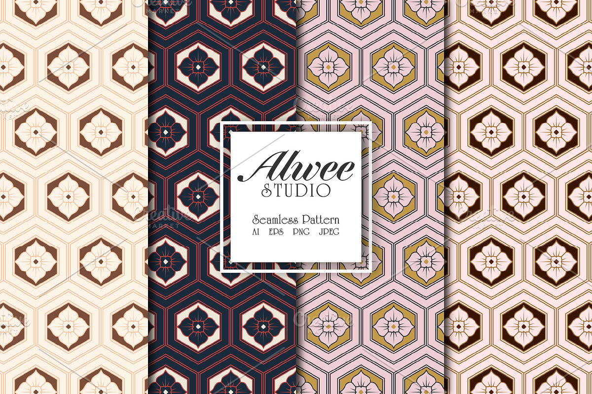 Japanese Seamless Pattern Set, a Pattern Graphic by Alwee Studio (Photo 1 of 10)