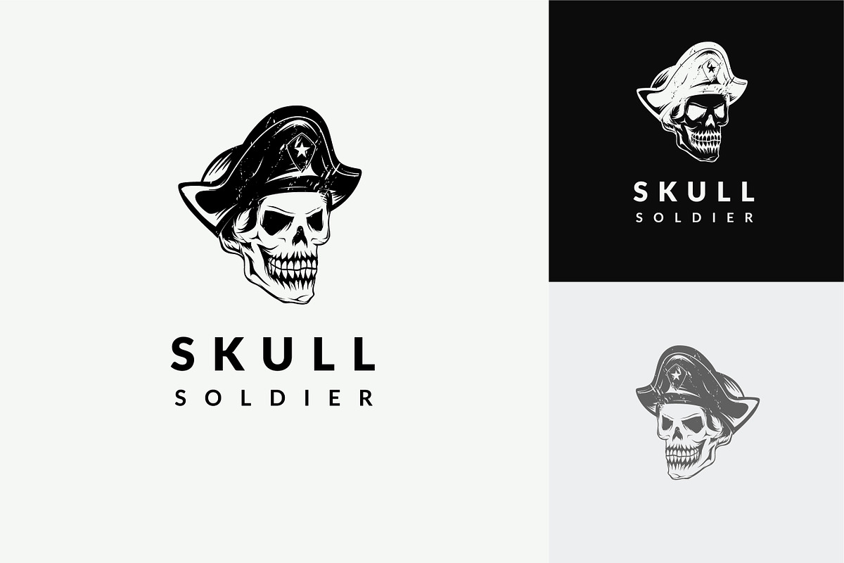 Skull soldier in beret, a Branding & Logo Template by agora