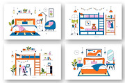 10 Bedroom Vector Illustration, a Decorative Illustration by denayunebgt (Thumbnail 2 of 4)