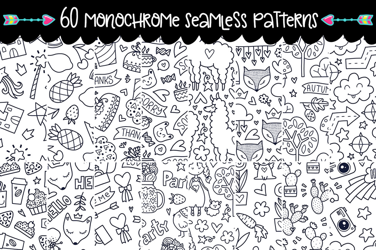 645 Doodles & Patterns - Clipart Set, an Object Graphic by Velliniki (Photo 7 of 7)